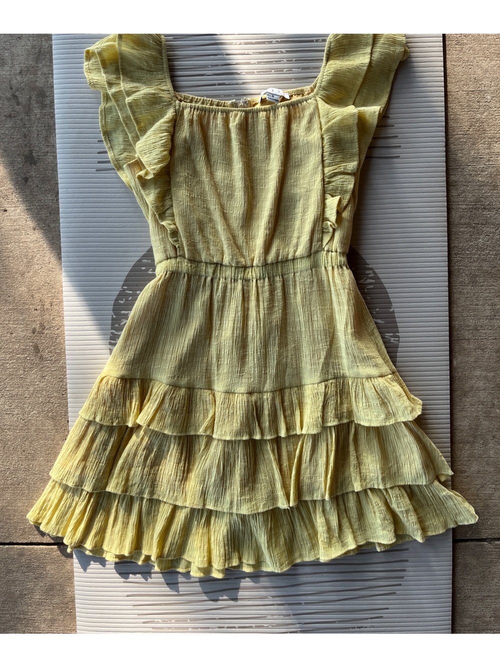 HYFVE Sunny Yellow Ruffle Tier Dress